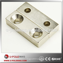 N52 Block Magnet in Magnetic Materials with Countersink